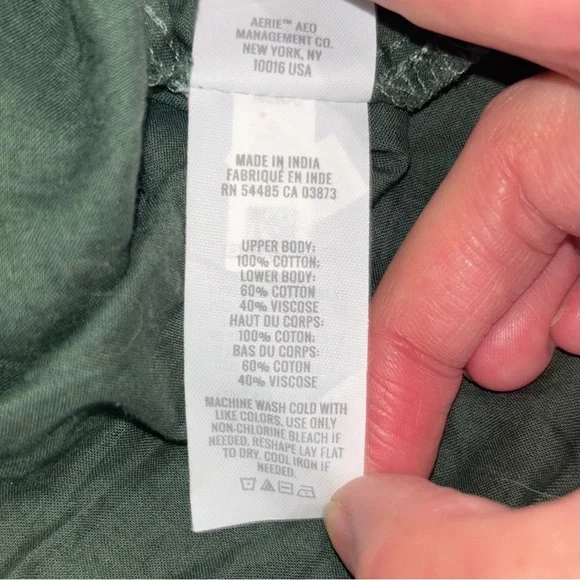 NWT Aerie Green Tiered Mini Dress Crochet Bodice V-Neck Boho Women’s Sz XXS - Picture 9 of 9